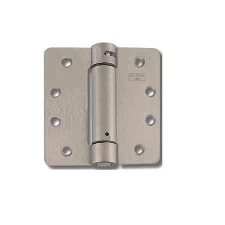 Cal-Royal 4 x 4 Full Mortise, 1/4 Radius Round Corner, Spring Hinge, .110 Gauge, US15 Satin Nickel NEWSH44R-15